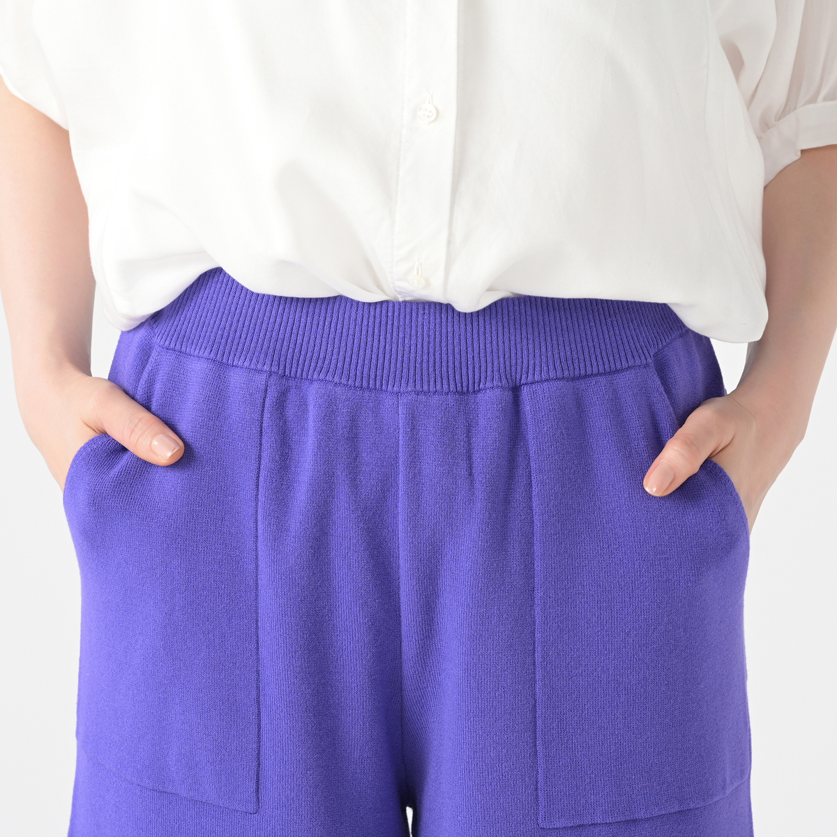 Anne Coquine コアスパンヤーンニットガウチョパンツ アンコキーヌ