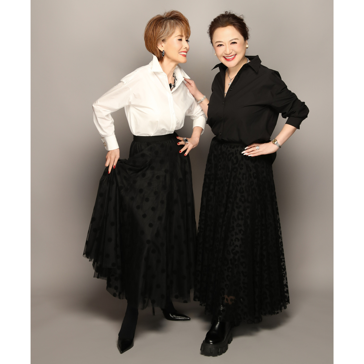 Anne Coquine フロッキーチュールボリュームロングスカート