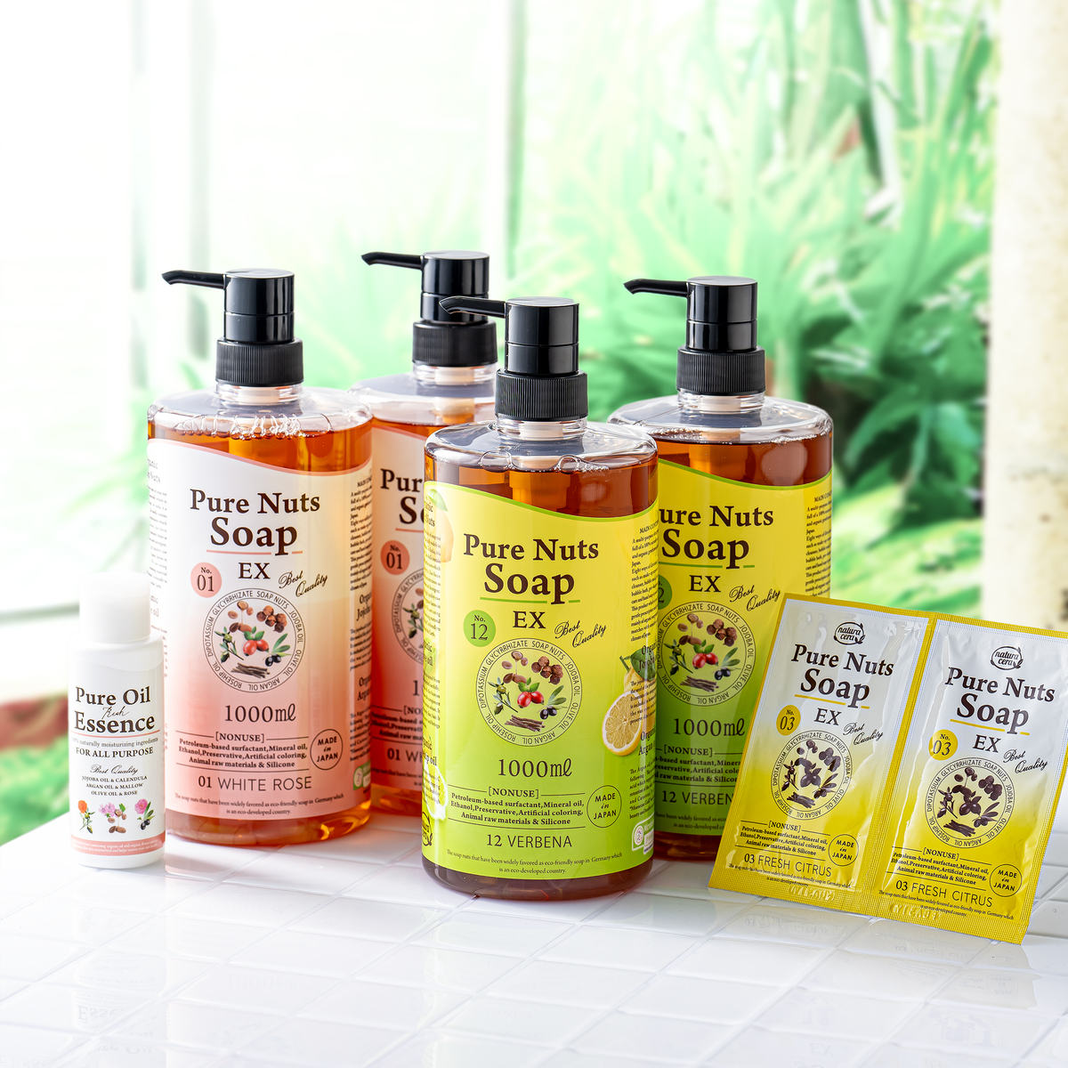 ピュアナッツソープEX 1000ml4本P付き特別セット natura cera