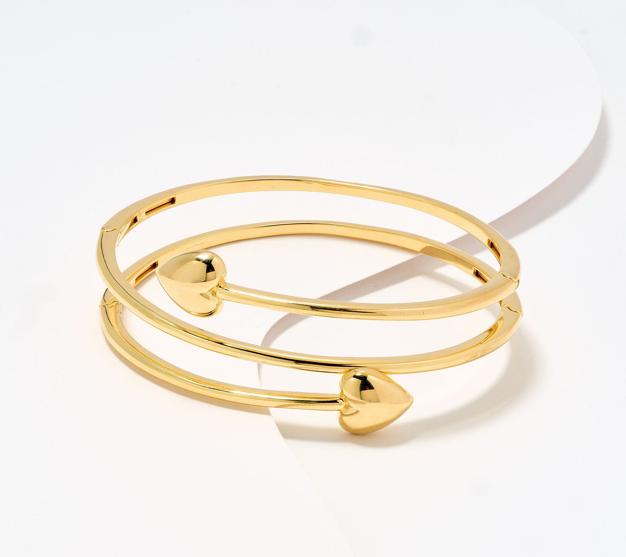 David Markstein Sterling Silver Multi Hinge Heart Wrap Bangle