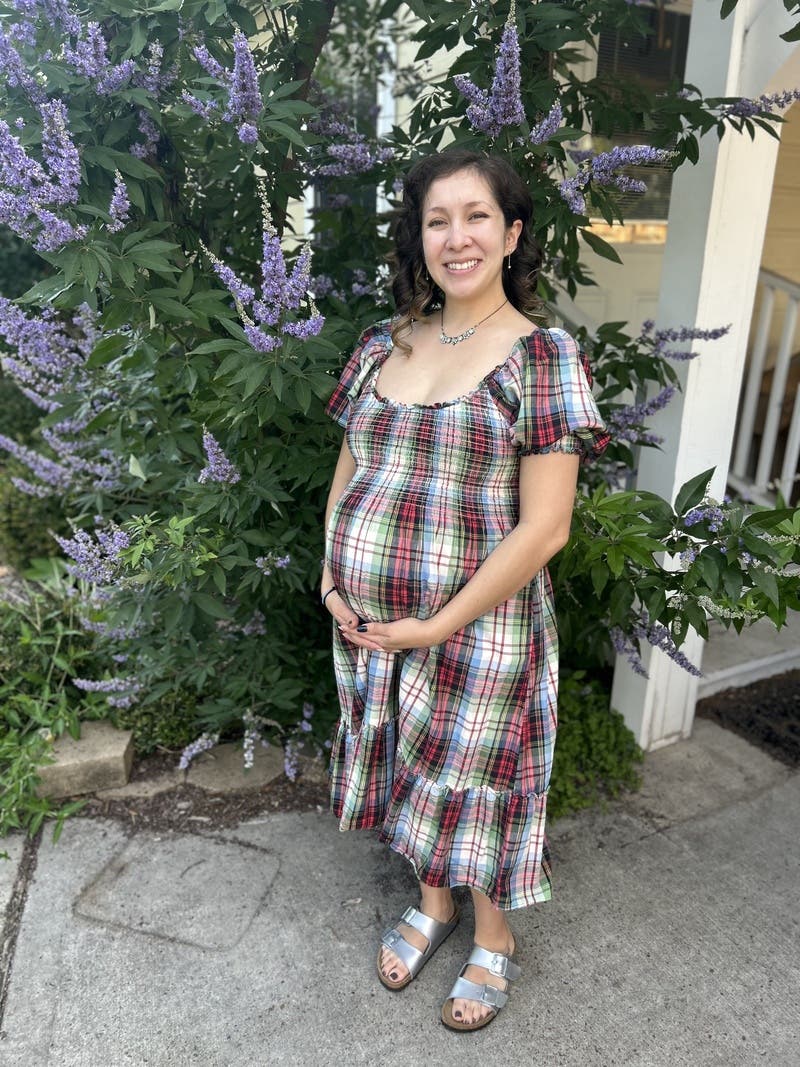 The Louisa Nap Dress in Ivory Tartan by Hill House Home | Rent the