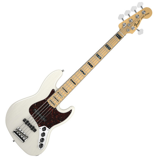 Fender American Deluxe Jazz Bass V 5 String Ash, MN, White Blonde
