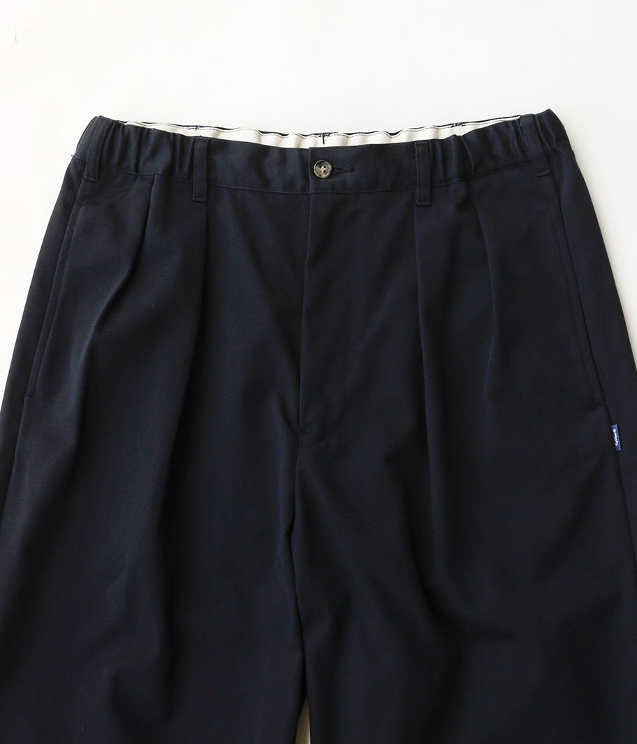 TapWater Cotton Chino Tuck Trousers [NAVY] - Fresh Service