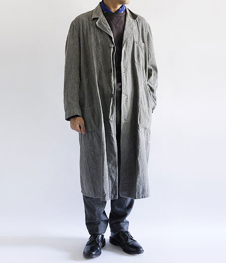 ビンテージブラックシャンブレーアトリエコート - Fresh Service