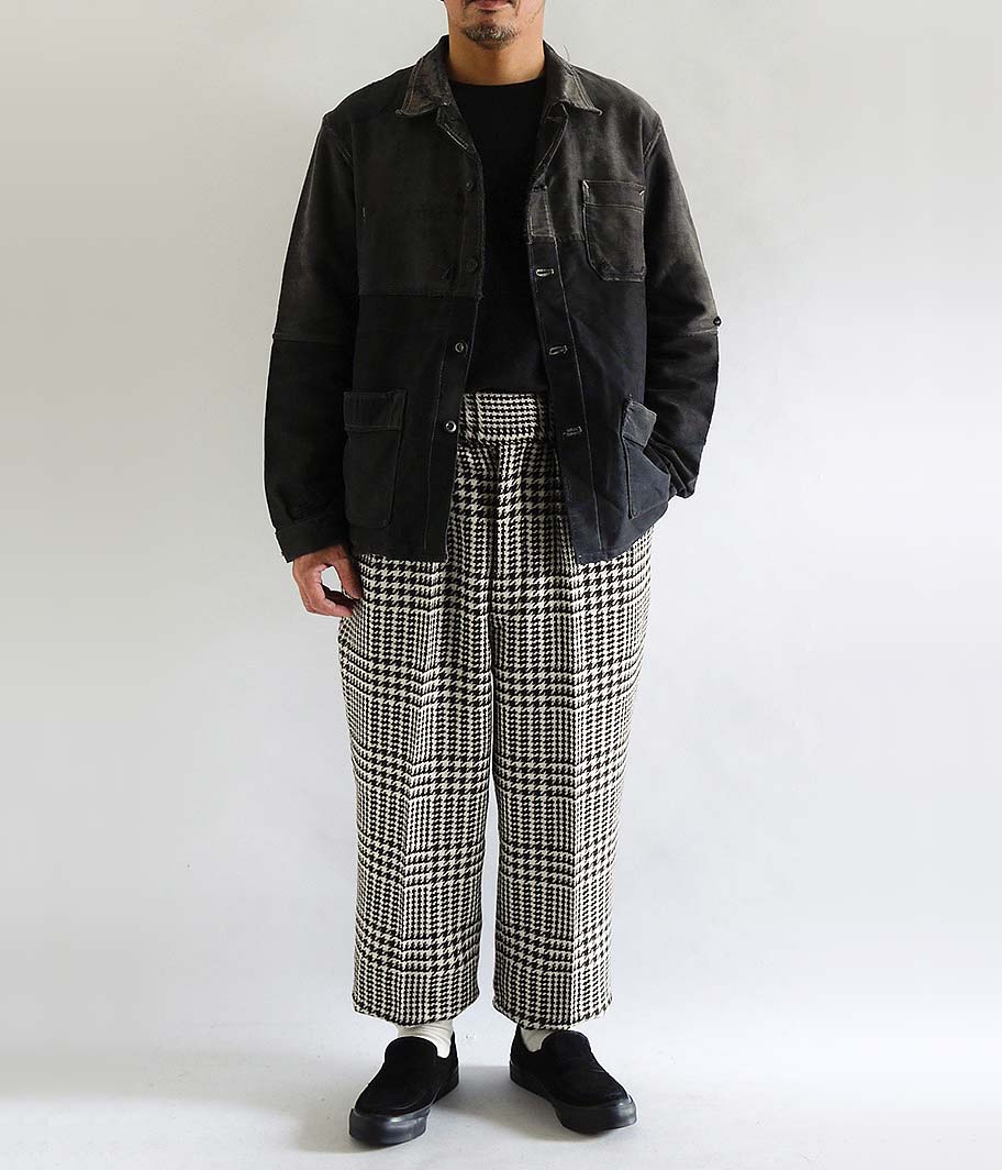 ビンテージブラックモールスキンフレンチワークジャケット - Fresh