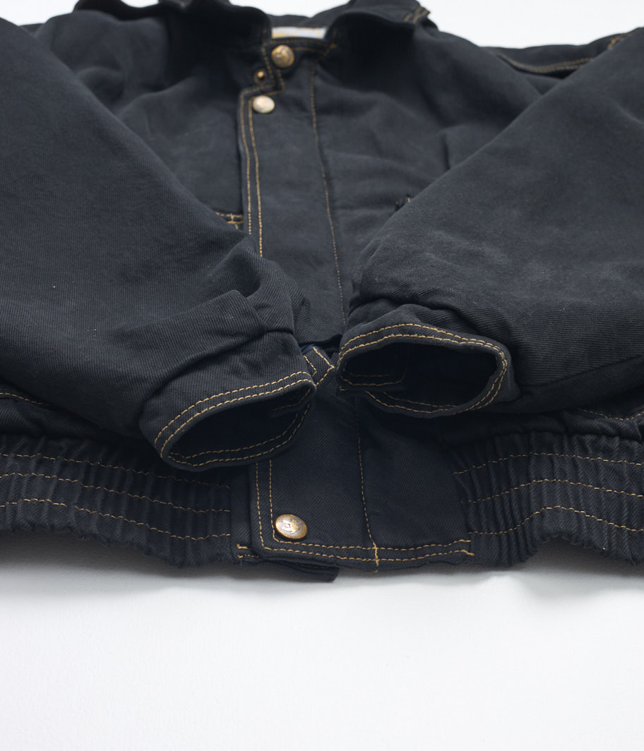 80's-90's EURO Denim Bomber Jacket [Overdyed Black] - Fresh