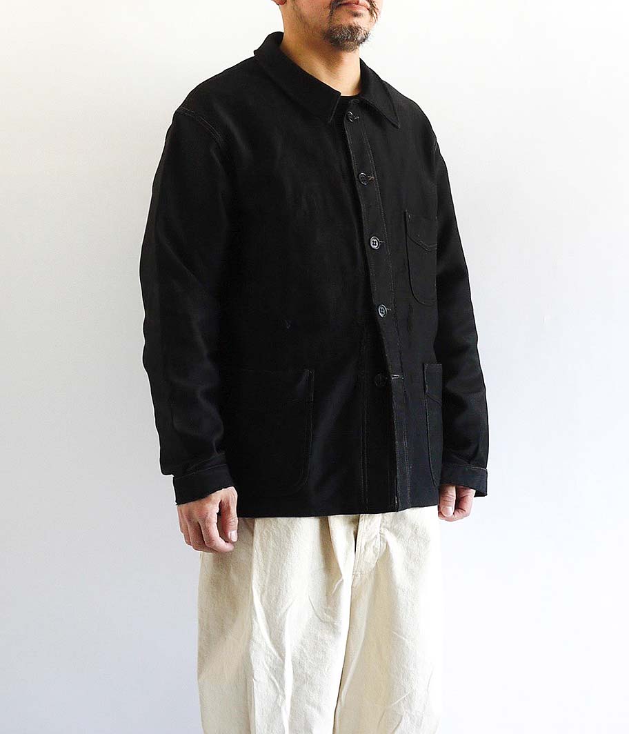 40's Adolphe Lafont ブラックモールスキンフレンチワークジャケット