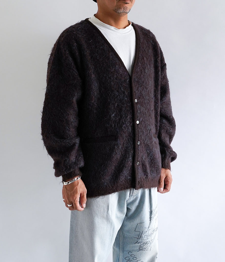 YOKE 3COLOR JACQUARD MOHAIR CARDIGAN [BROWN] - Fresh Service
