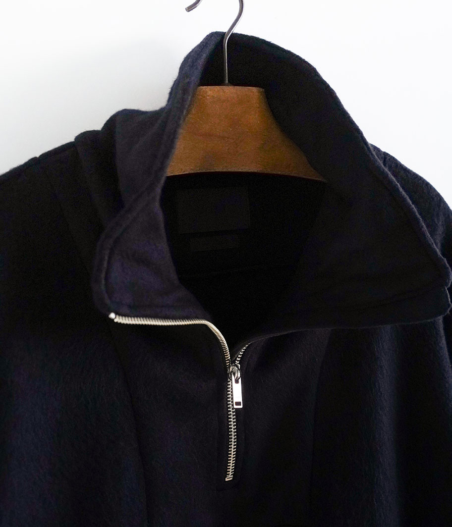 YOKE SILK FREECE HALF ZIP PULLOVER [BLACK] - Fresh Service