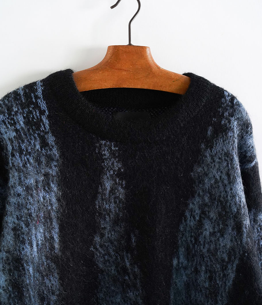 YOKE JACQUARD MOHAIR SWEATER [BLUE] - Fresh Service NECESSARY or