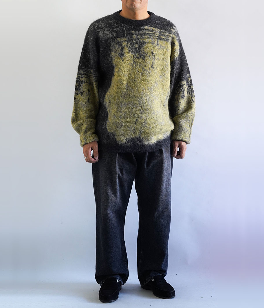 YOKE JACQUARD MOHAIR SWEATER [YELLOW] - Fresh Service NECESSARY or