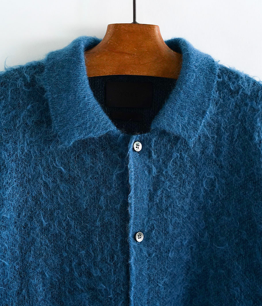 YOKE BRUSHED MOHAIR KNIT SHIRT [PEACOCK] - Fresh Service NECESSARY