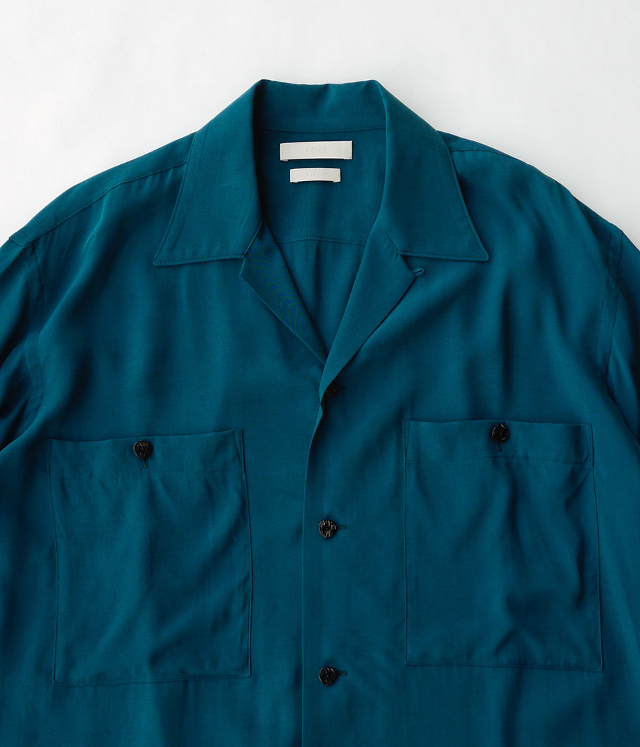 YOKE OPEN COLLAR SHIRT [PEACOCK BLUE] - Fresh Service NECESSARY or
