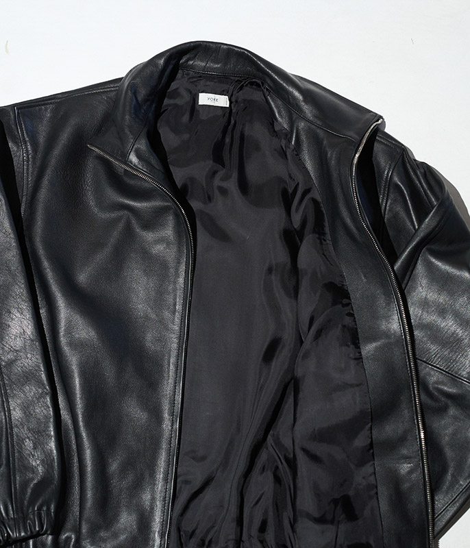 YOKE Calf Leather Truck Jacket [BLACK] - Fresh Service NECESSARY