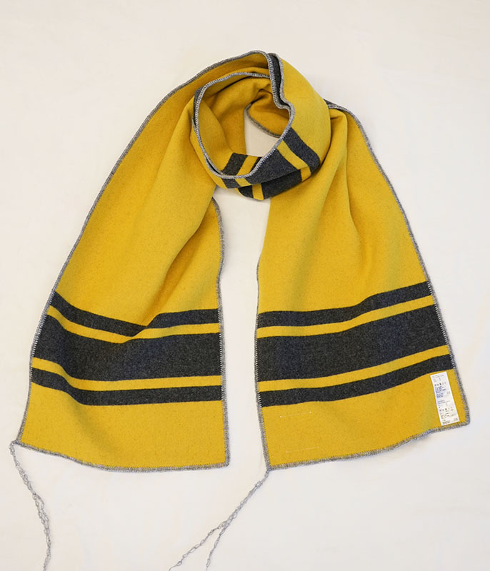 ANCELLM WOOL BLANKET SCARF EX [GRAY×YELLOW] - Fresh Service