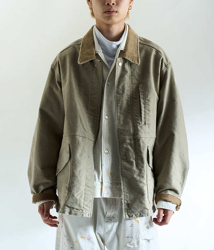 ANCELLM MOLESKIN WORK JACKET [BEIGE] - Fresh Service NECESSARY or