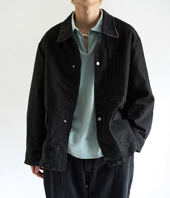 ANCELLM MOLESKIN WORK JACKET [BLACK] - Fresh Service NECESSARY or