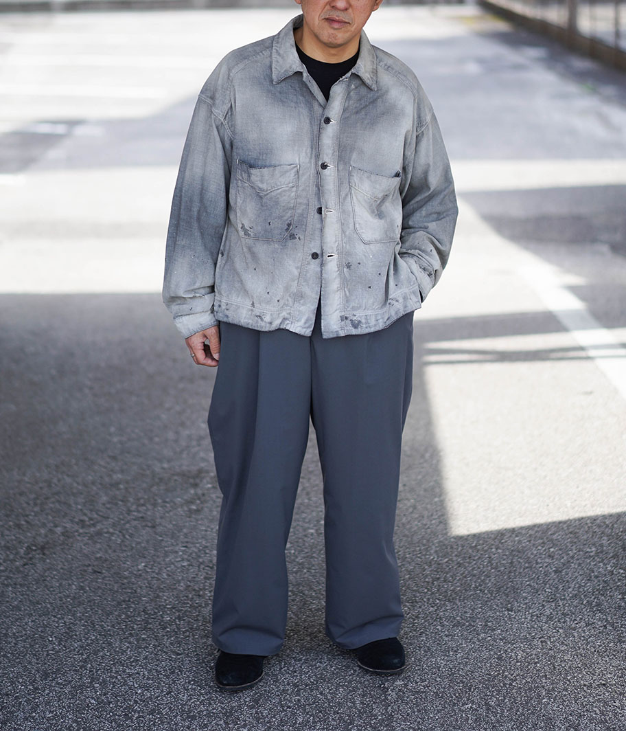 ANCELLM CHAMBRAY SHIRT JACKET [BLACK] - Fresh Service NECESSARY or