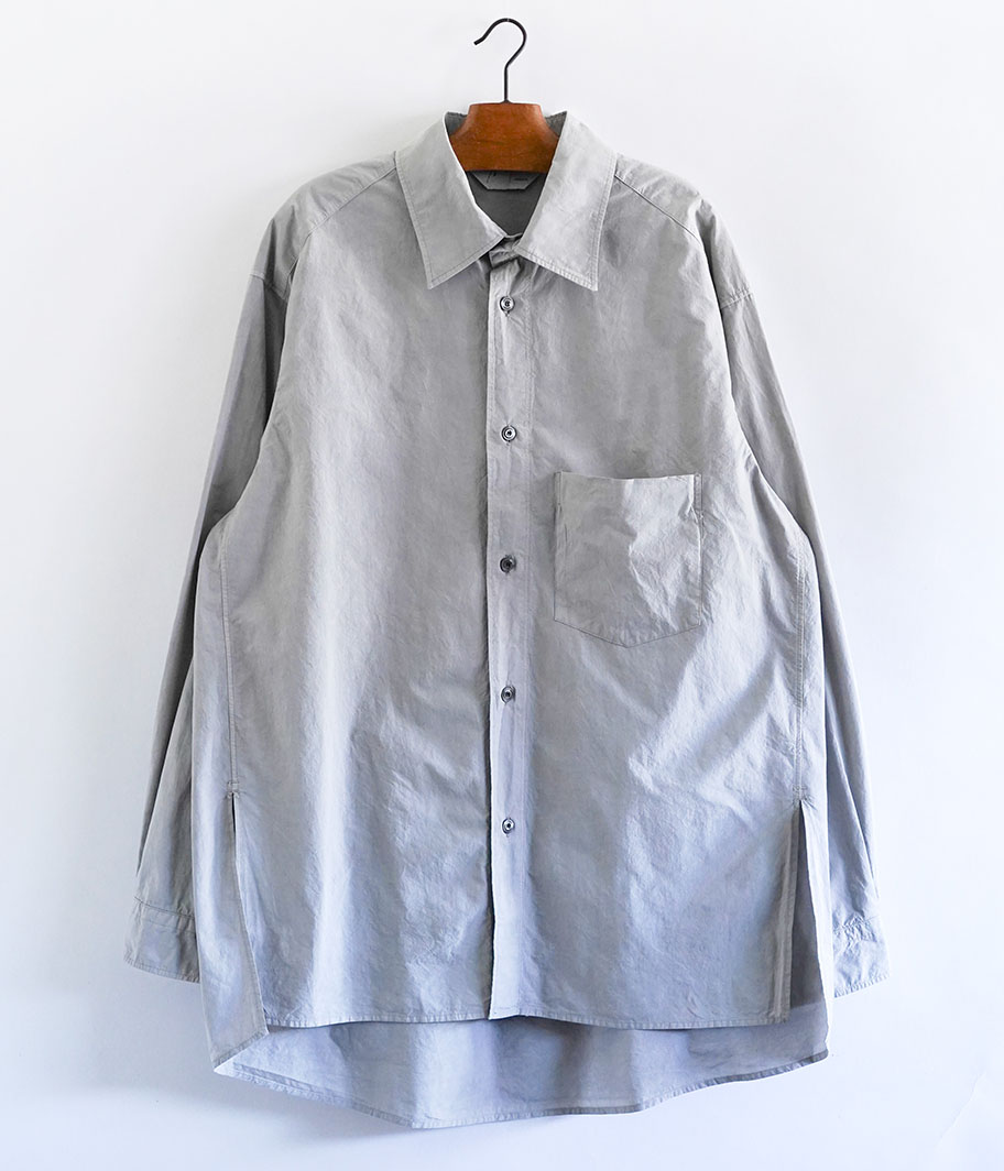ANCELLM DYED SHRINK OVER SHIRT [BLACK] - Fresh Service NECESSARY