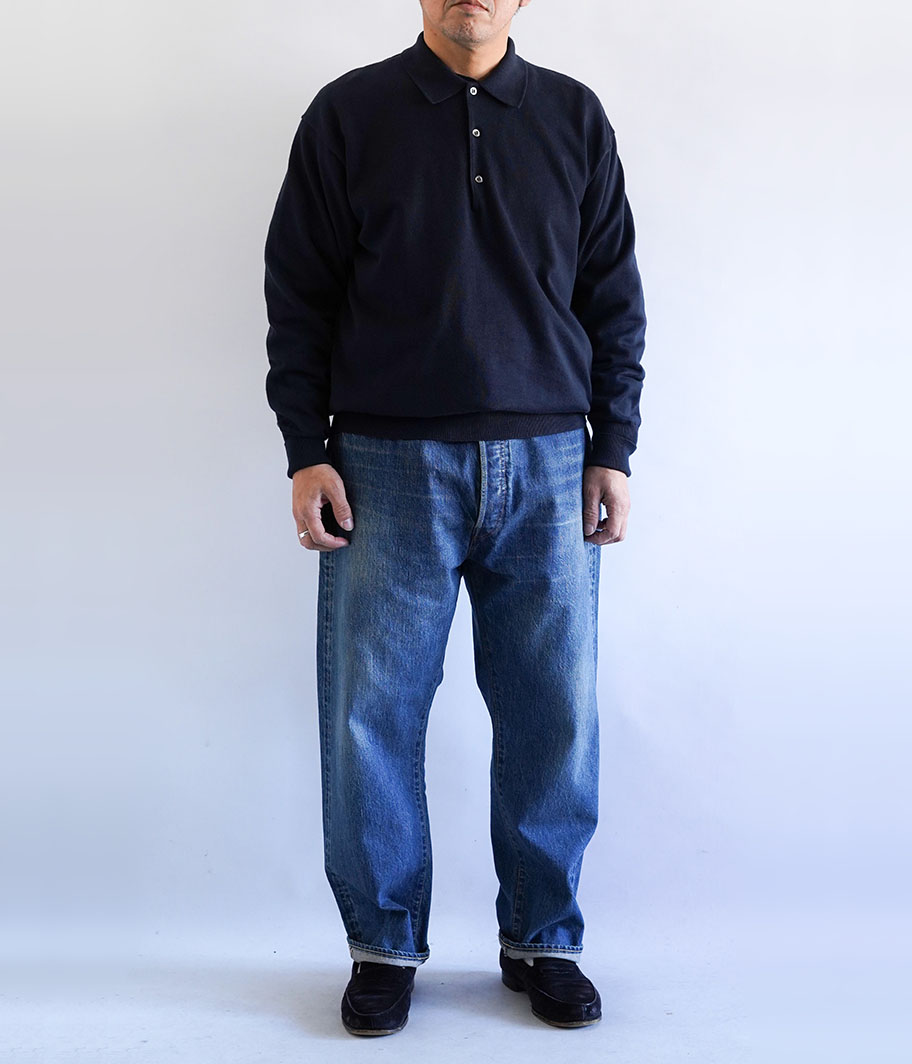 アプレッセ | Cotton Knit L/S Polo | 1 A.PRESSE＞Cotton Knit L/S