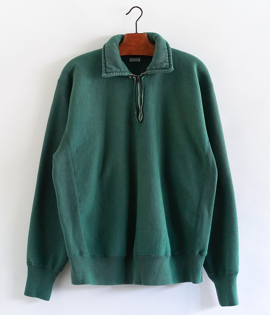 A.PRESSE Vintage Half Zip Sweat Shirt [GREEN] - Fresh Service