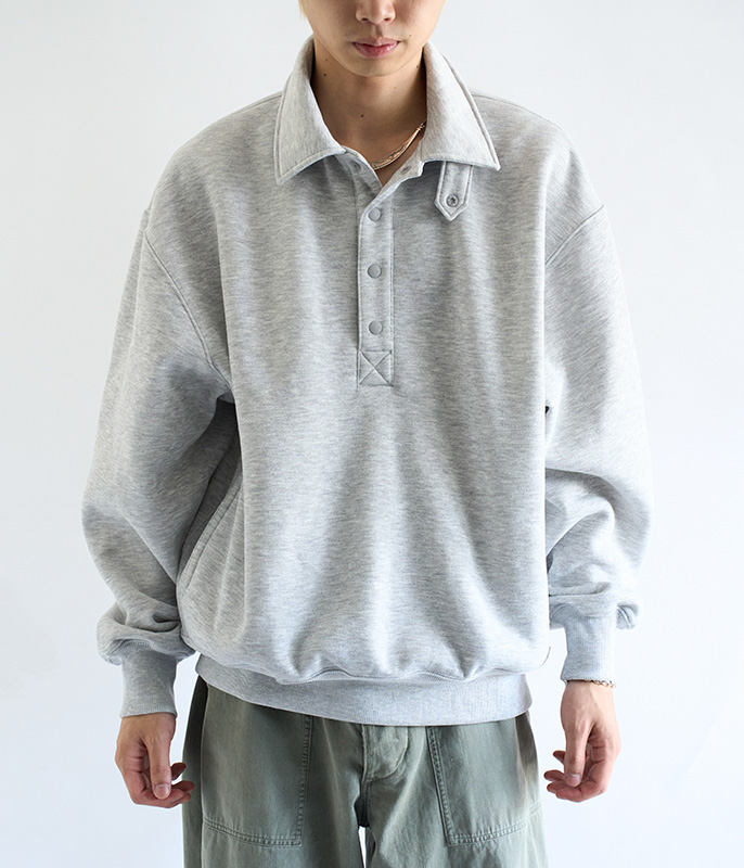 DAIWA PIER 39 TECH SWEAT SNAP PULLOVER [HEATHER GRAY] - Fresh