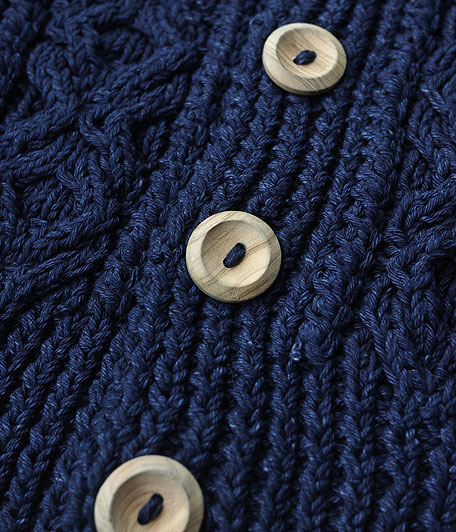 INVERALLAN 3A Indigo Cotton Denim Lumber Cardigan [INDIGO] - Fresh