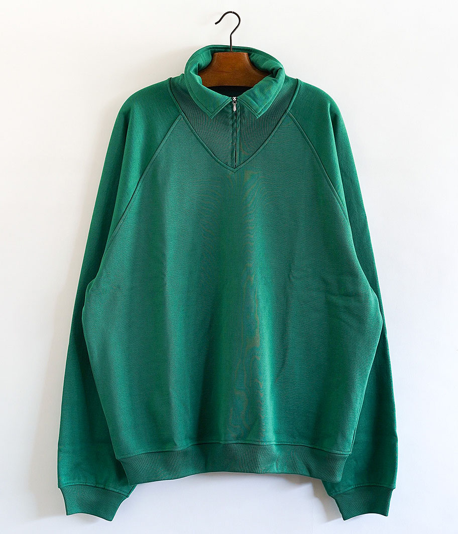 KAPTAIN SUNSHINE Sea Island Cotton Sweat Halfzip Pullover [GREEN