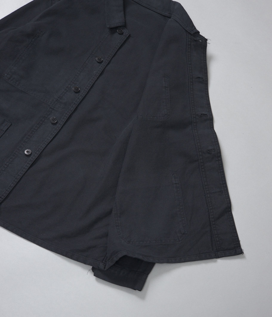 コットンツイルフレンチワークジャケット [Overdye/BLACK] - Fresh