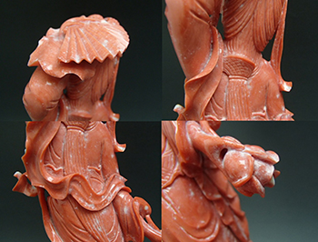 桃珊瑚でできた天女像の置物！ ここまで大きいと値段は一体いくらに