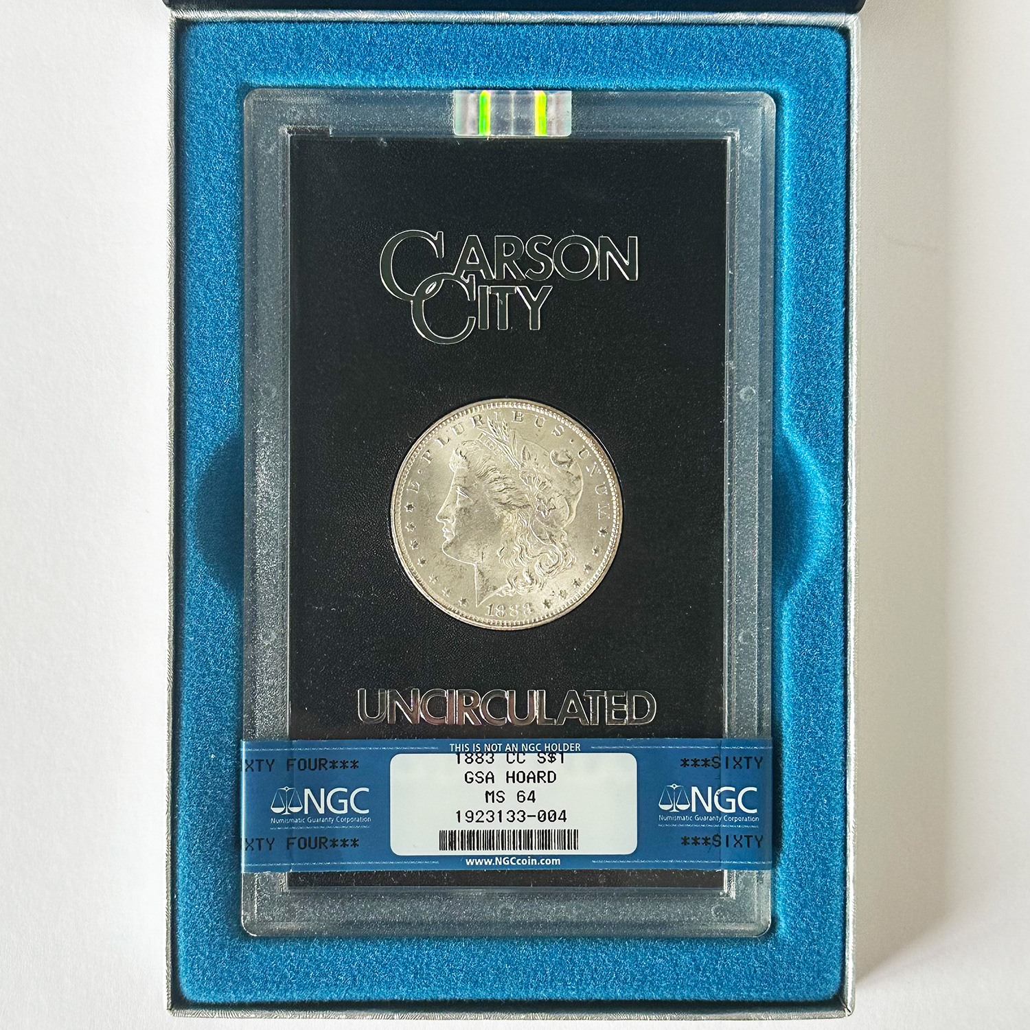 モルガンダラー1ドル銀貨 MS64 CC(カーソンシティー) GSAスラブケース