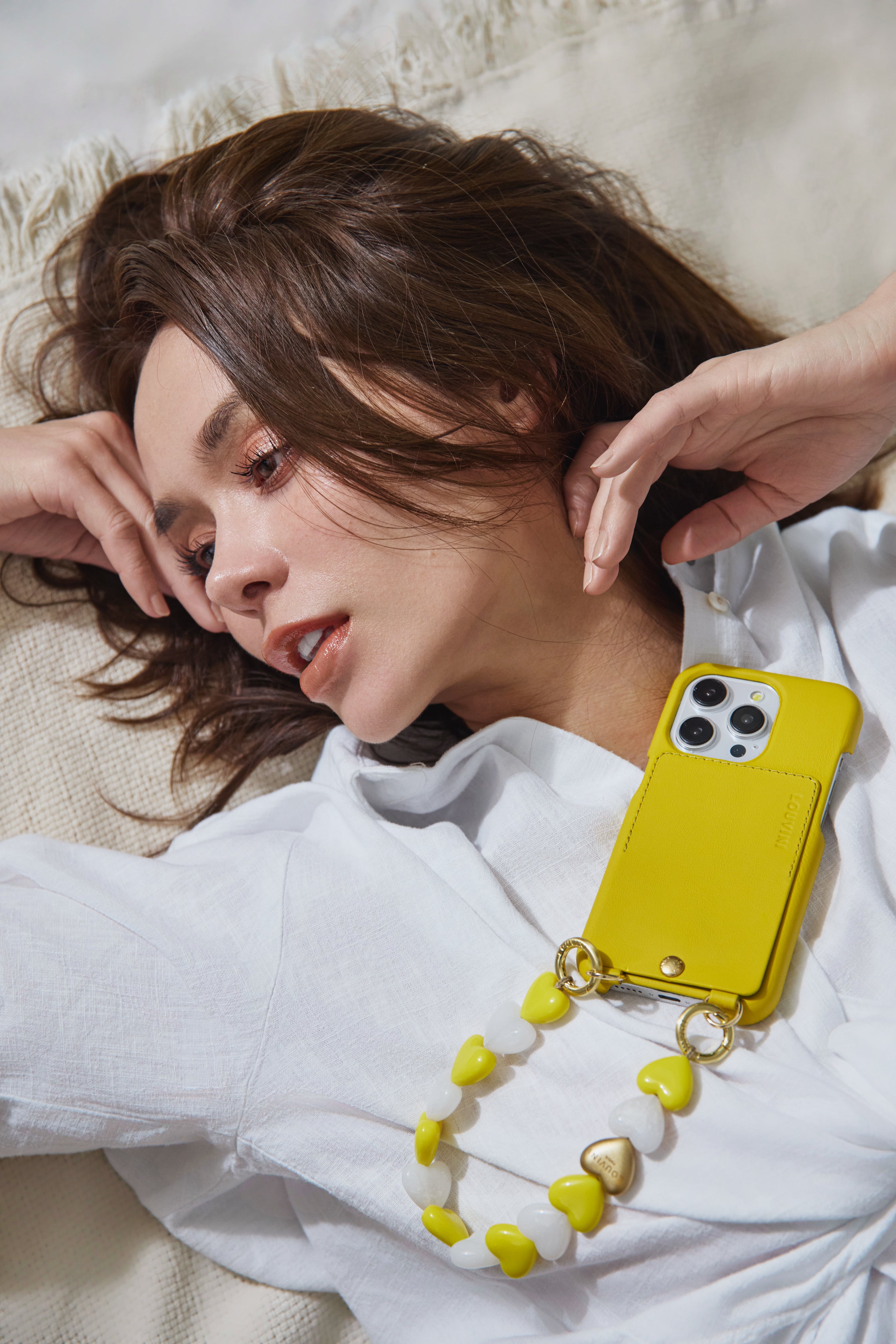 ハンドストラップ PETIT CUORE YELLOW-WHITE – R deco interiors