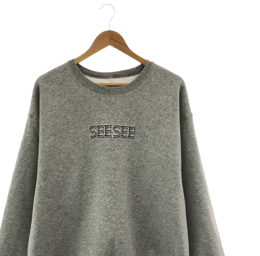 入荷】SEE SEE スウェット Lサイズ FRUITS CREWNECK SWEAT 裏起毛 GRAY
