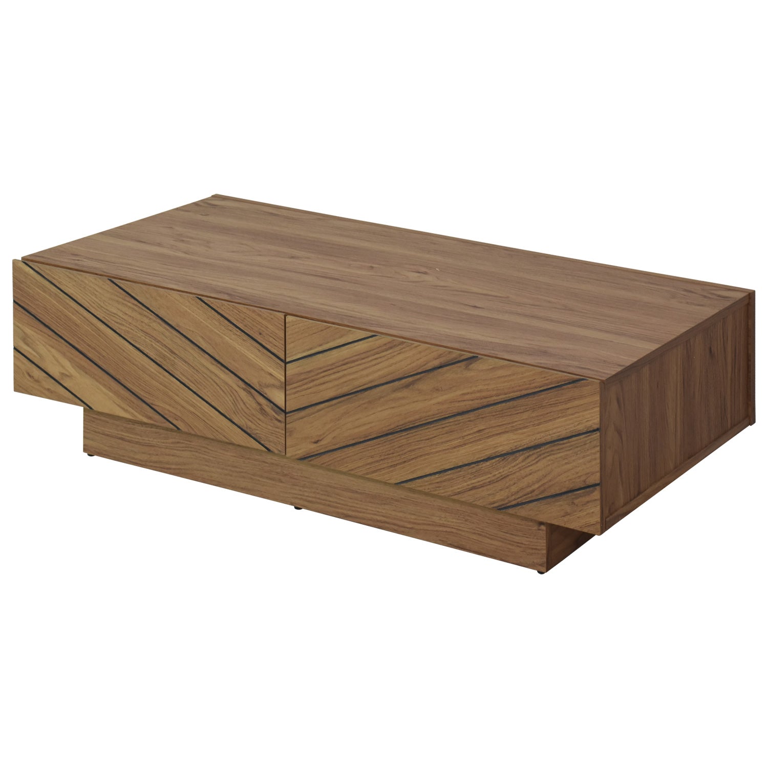 おしゃれで便利な収納付きセンターテーブル｜ヘリンボーン調｜センター