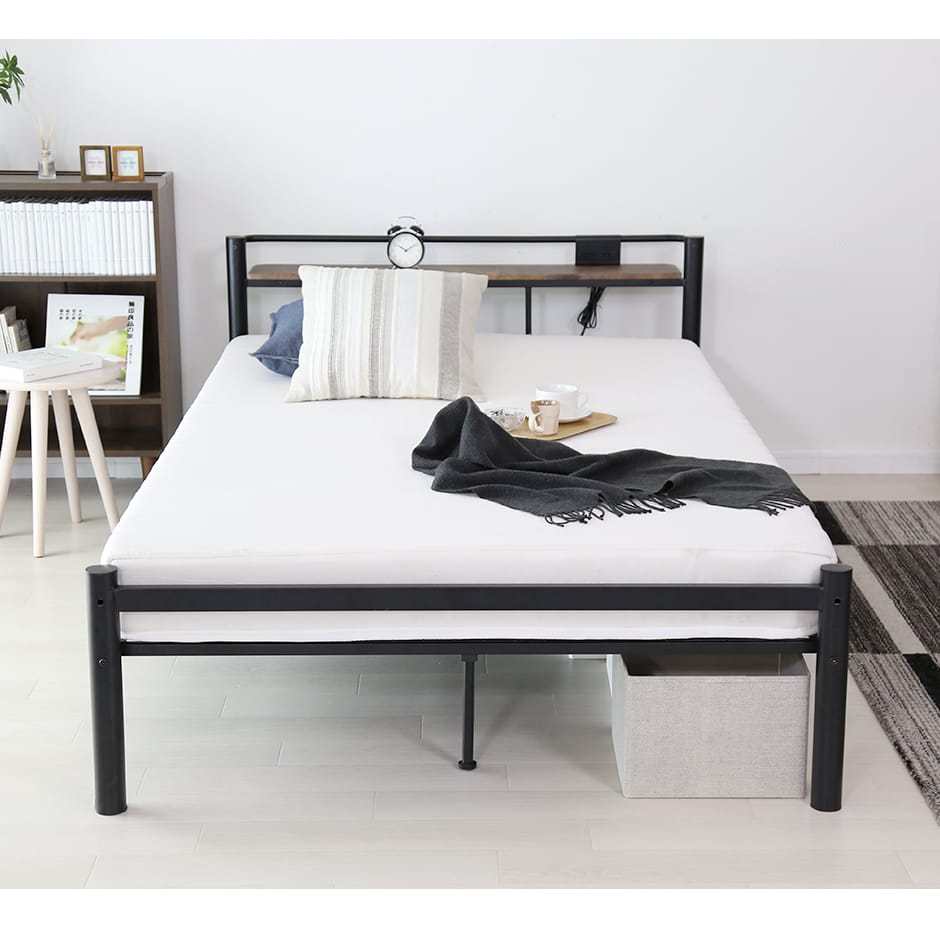 ベッド セミダブル フレーム パイプベッド コンパクト 一人暮らし 通気