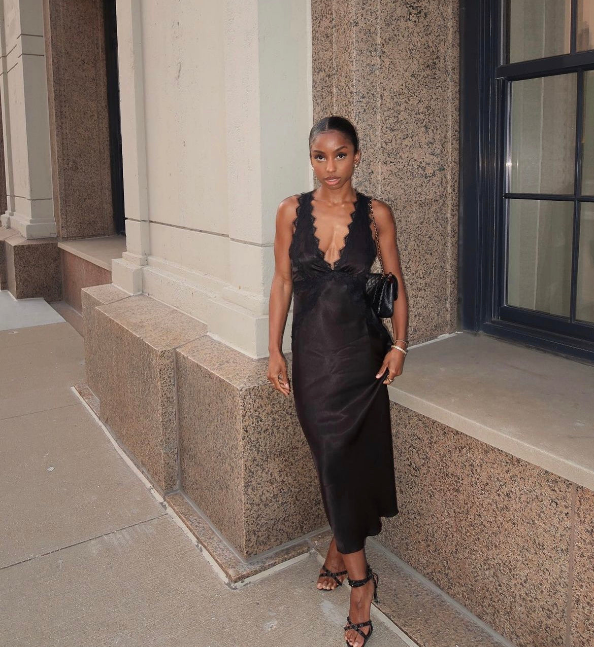 Shona Joy - Camille Lace Cross Back Midi Dress in Black – rwsb.