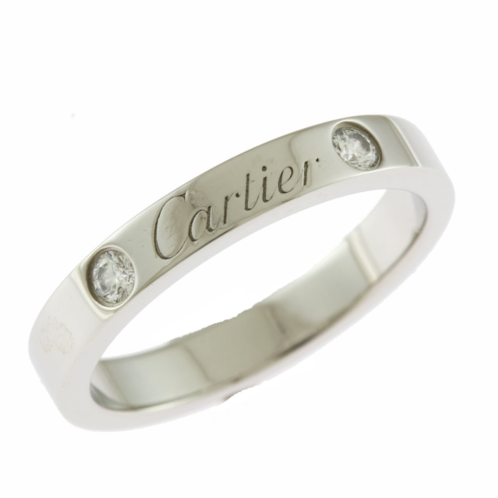 Cartier Engraved Diamond Ring Size 10 Pt950 Platinum Diamond