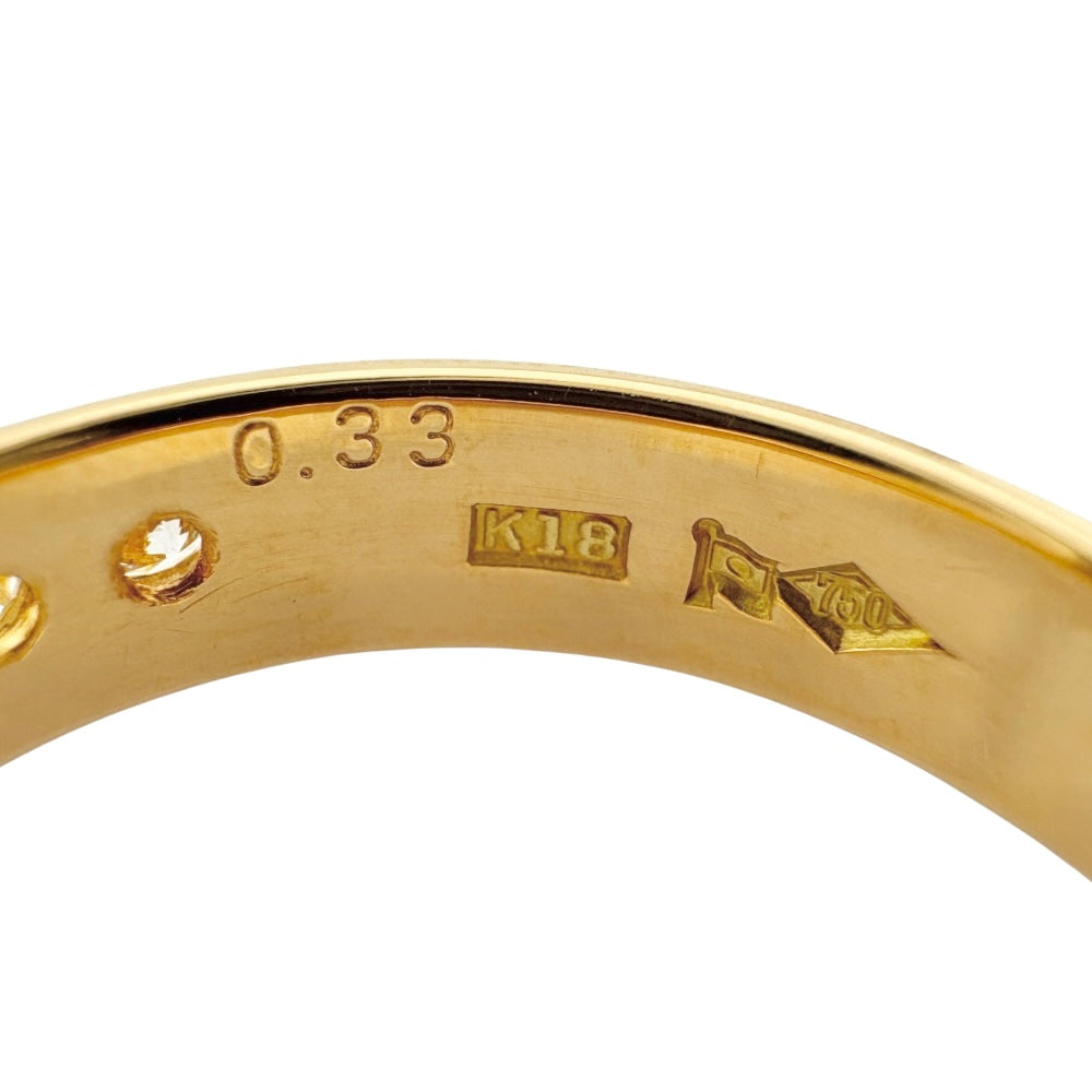 リング 指輪 13号 18金 K18イエローゴールド ダイヤモンド レディース