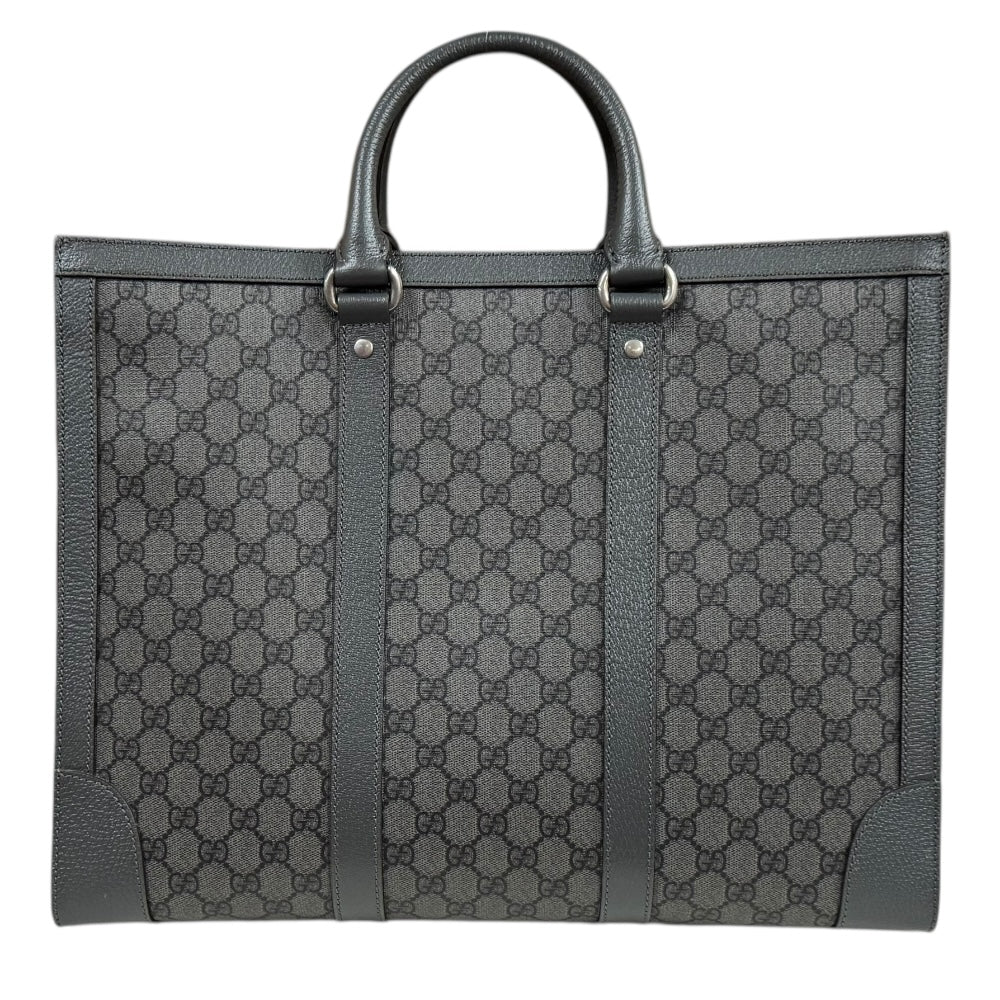 GUCCI Gucci Large Tote Ophidia Tote Bag GG Supreme Canvas Gray