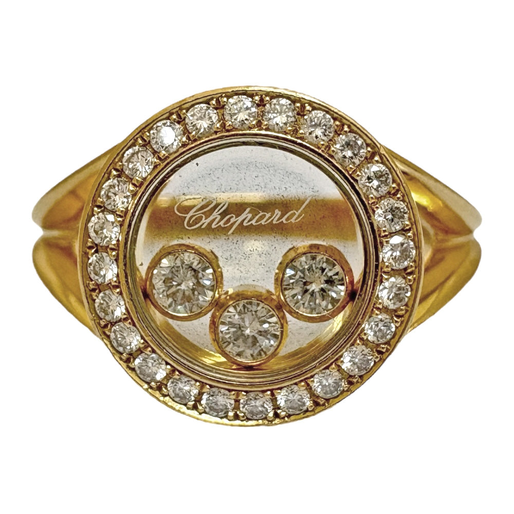 Chopard ショパール ハッピーダイヤモンド 3P リング 指輪 9号 18金
