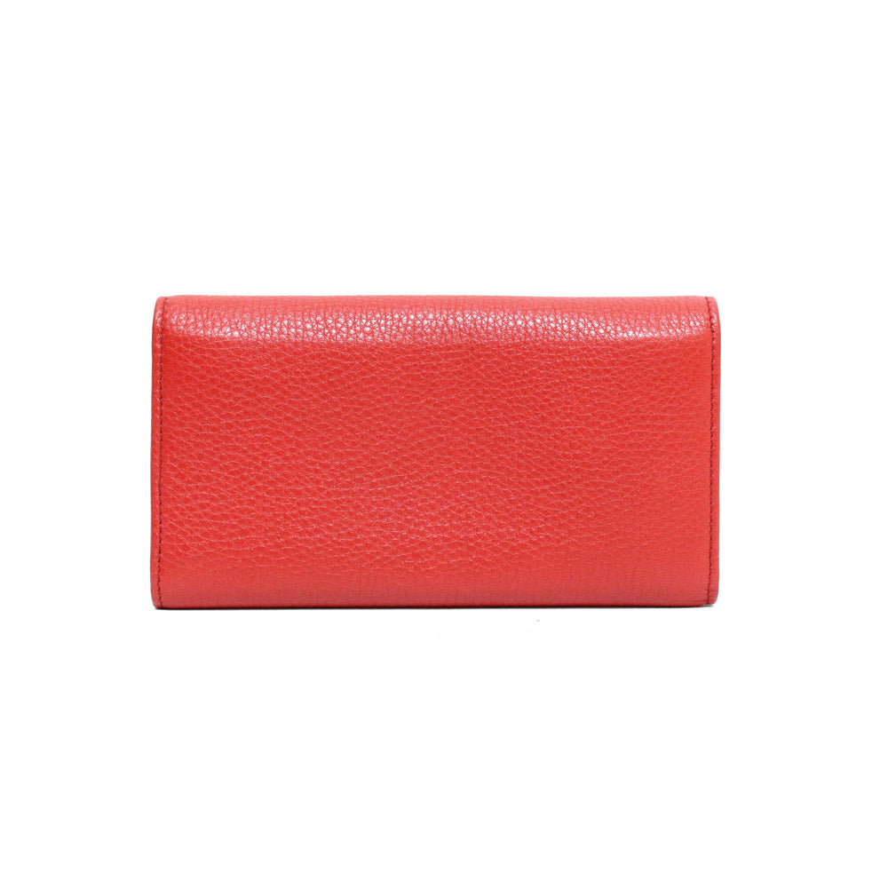 Used] Gucci GUCCI Long Wallet GG Popular Classic Soho Leather Red