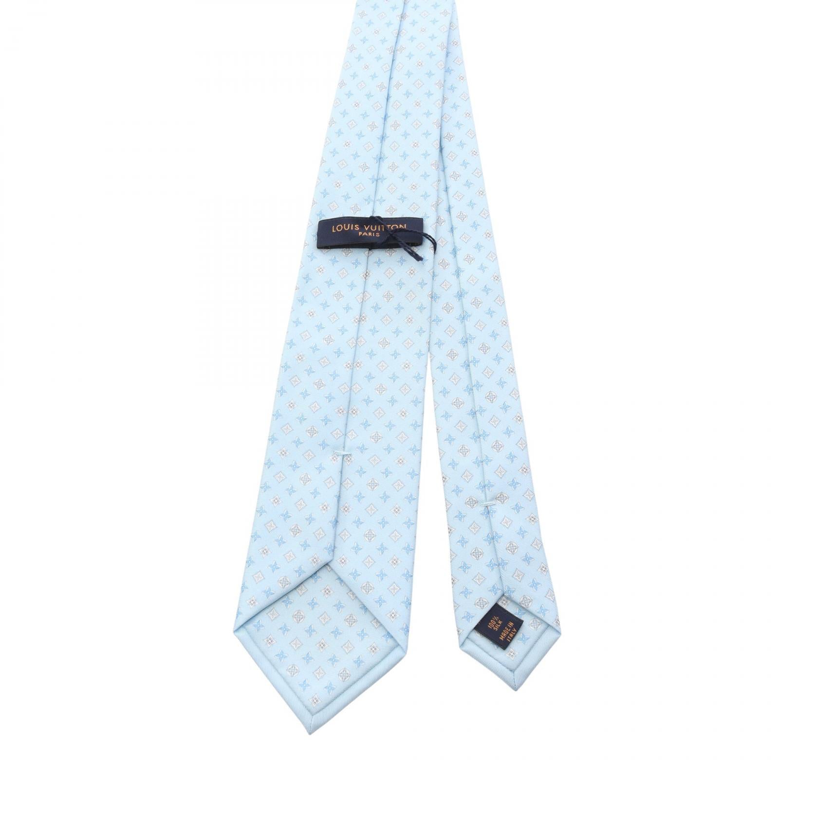 モノグラム ネクタイ 総柄 シルク ライトブルー ルイヴィトン – RECLO
