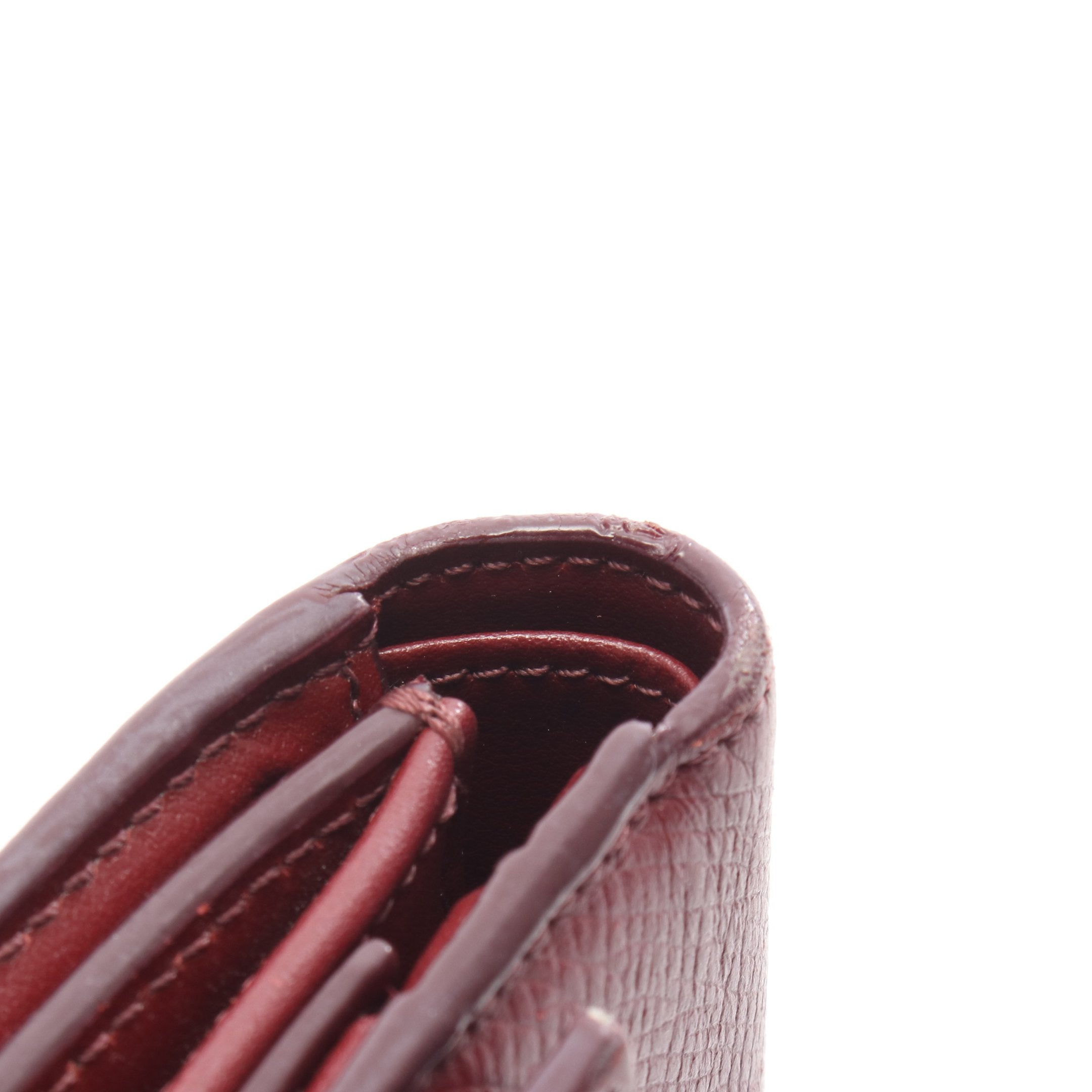 スモール トリフォールドウォレット 三つ折り財布 レザー ボルドー