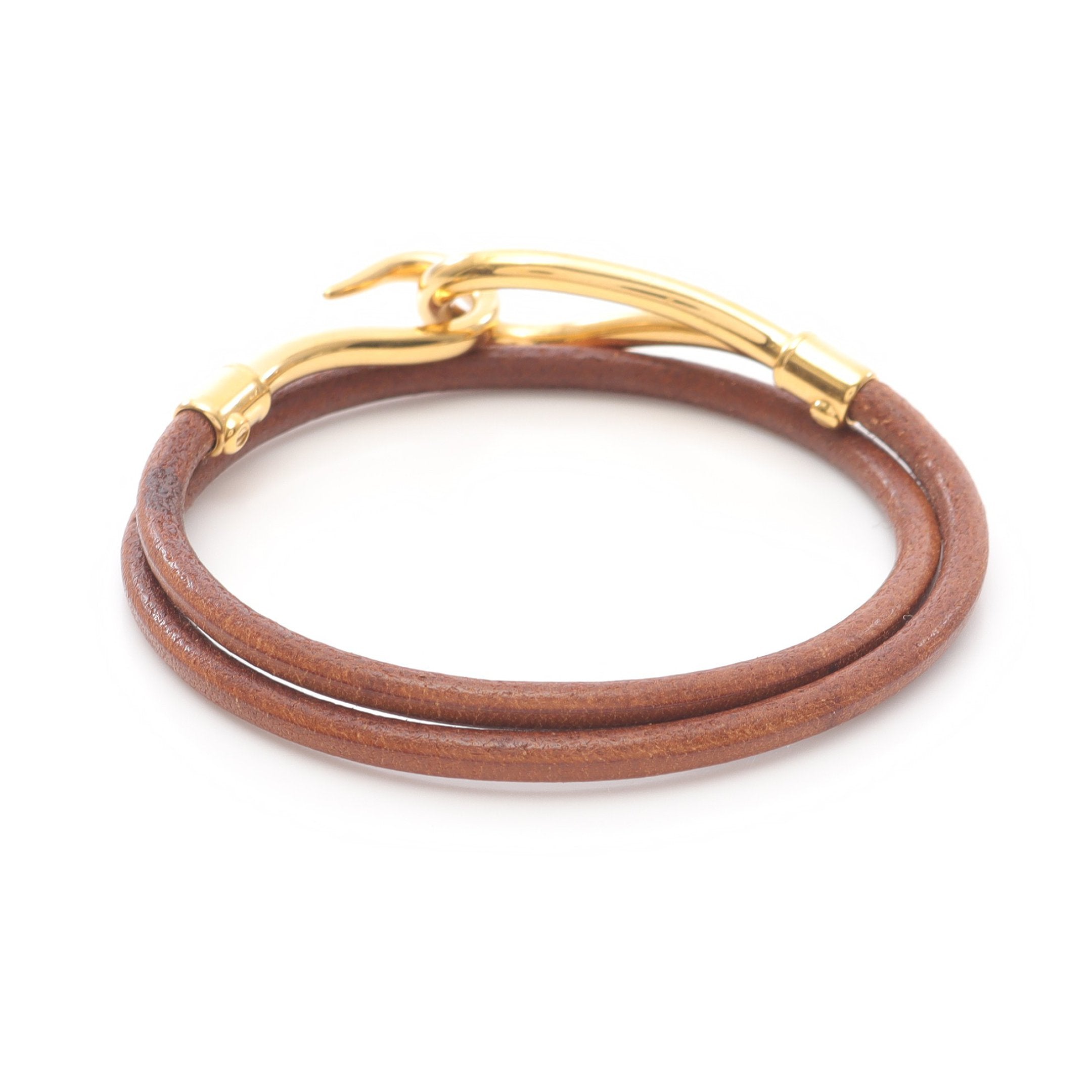 ジャンボチョーカー ブレスレット レザー GP ブラウン ゴールド