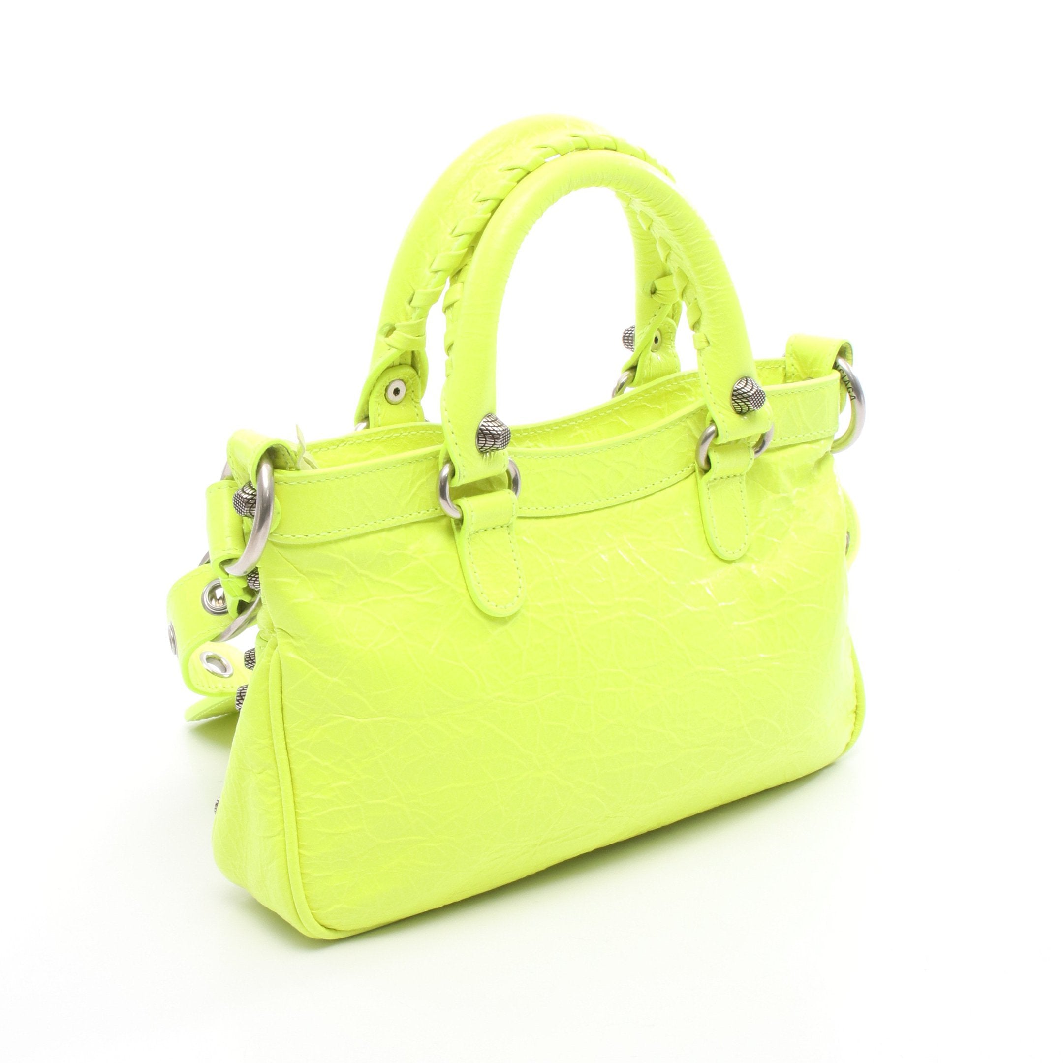 ネオ カゴール S ハンドバッグ レザー イエロー ネオンカラー 2WAY