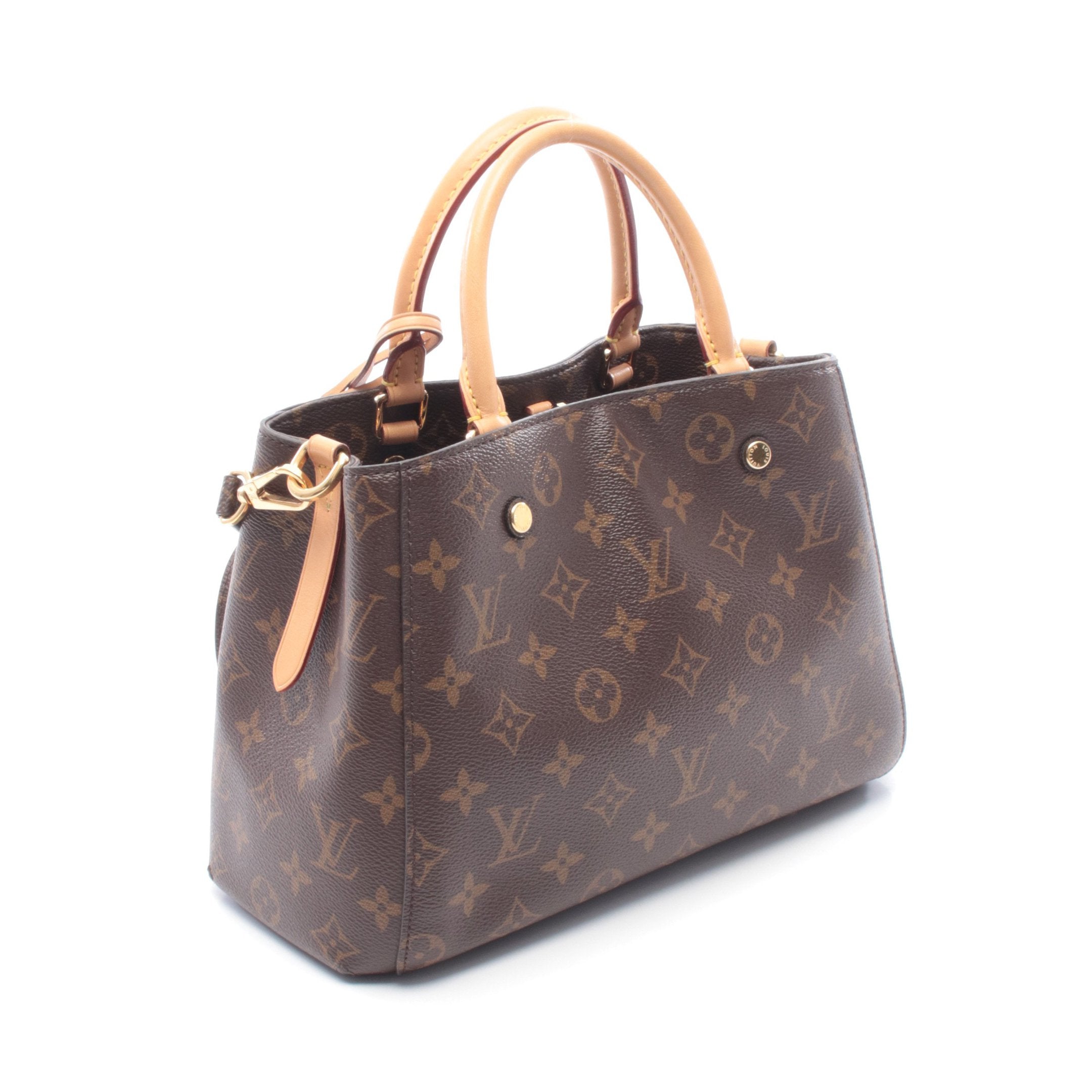 モンテーニュBB モノグラム ハンドバッグ PVC レザー ブラウン ルイ