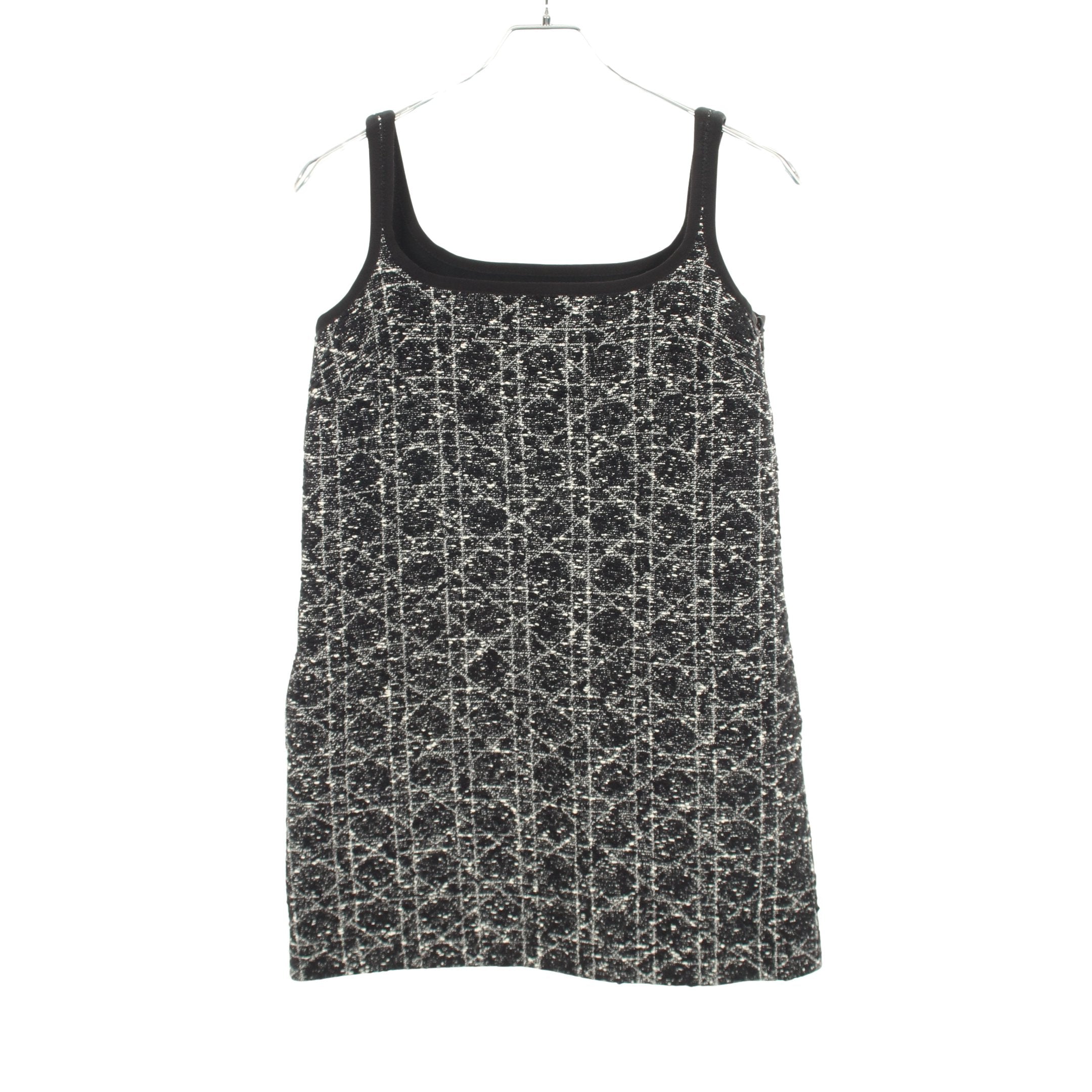 マクロカナージュ ツイード ワンピース ノースリーブ コットン