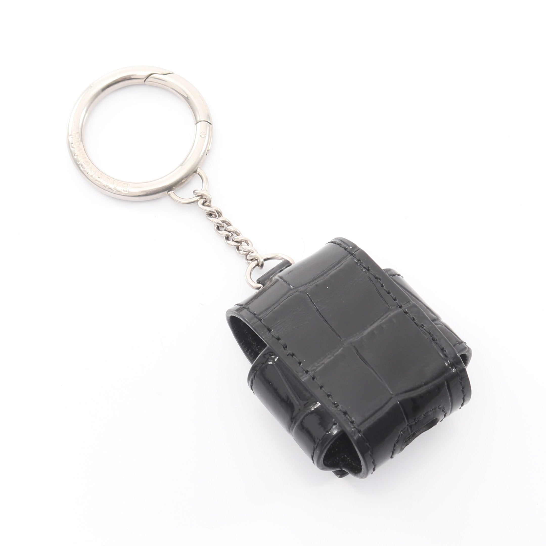 AirPodsケース イヤホンケース レザー ブラック クロコ型押し