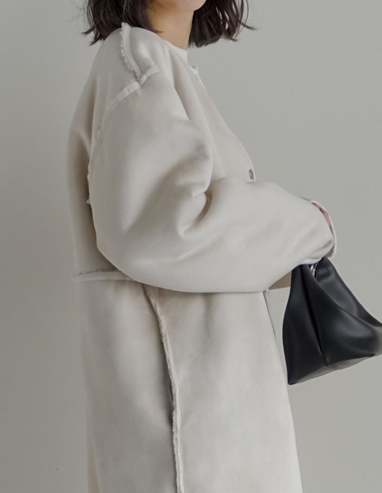 マルチウェイリバーシブルボアフェイクムートンロングコート