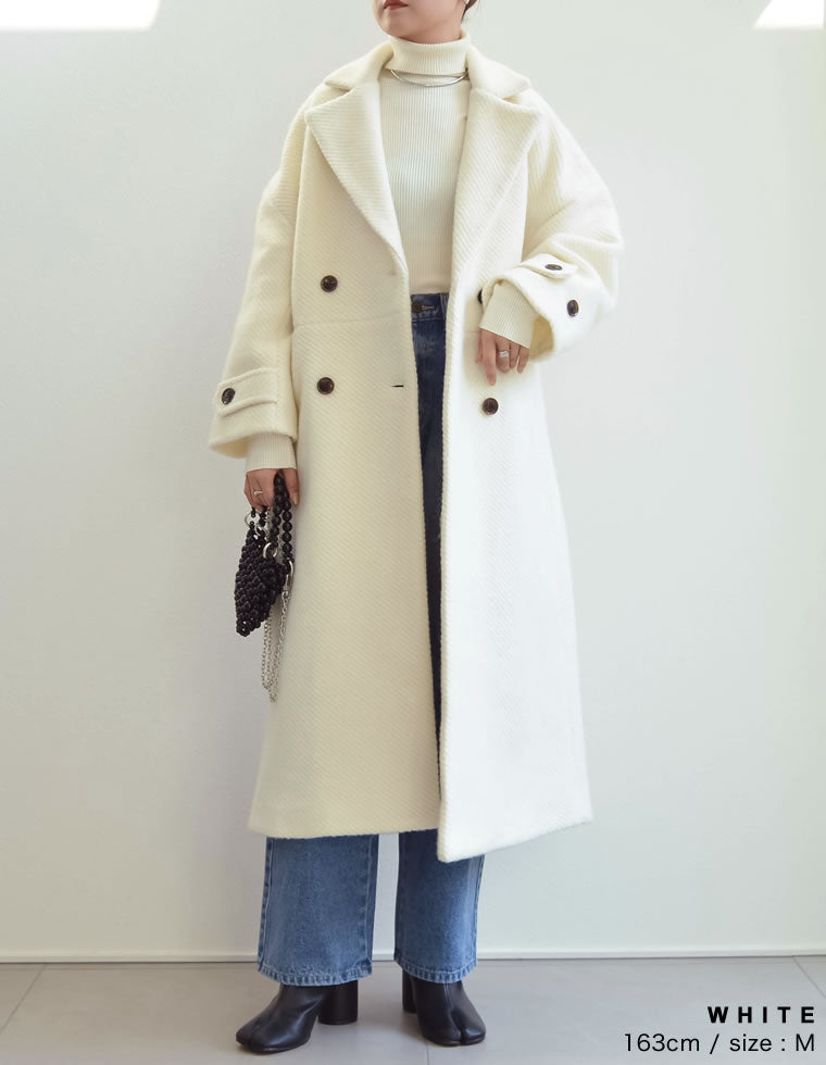 オーバーサイズダブルブレストカラーコート - ジャケット/アウター通販